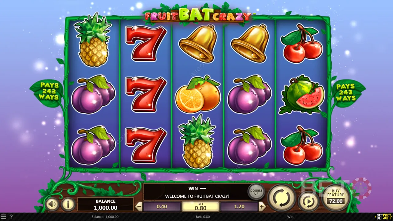 Eksempel på gameplay i Fruit Bat Crazy