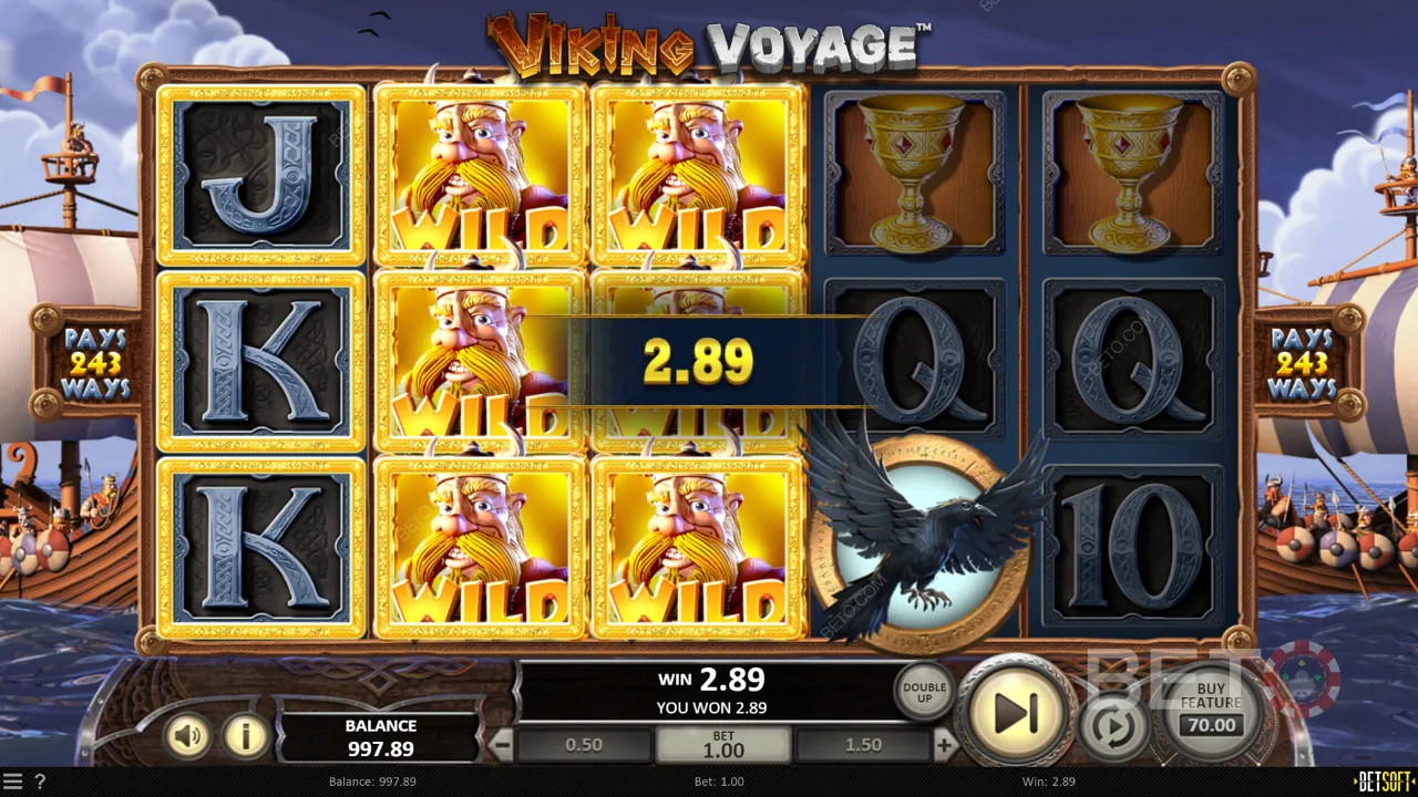 Gameplay på Viking Voyage spillemaskinen