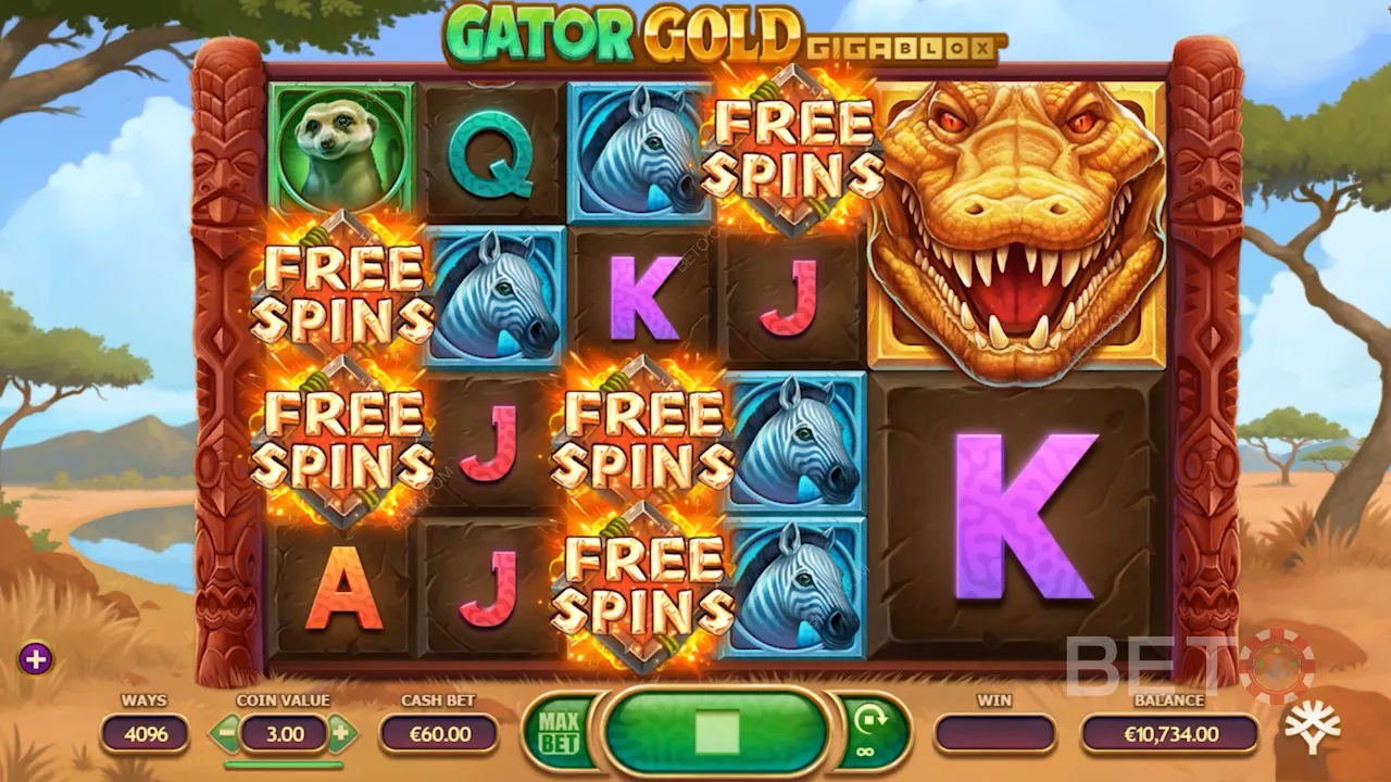 Eksempel på gameplay i Gator Gold Gigablox