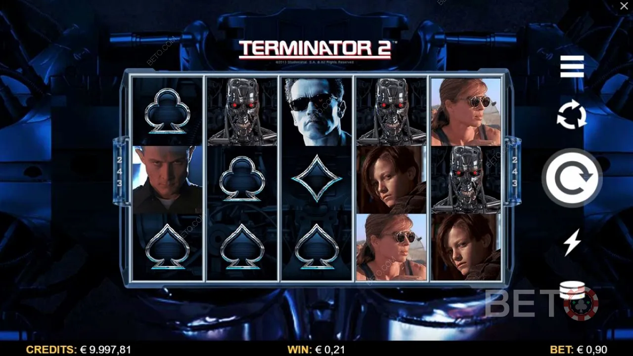 Gameplay på Terminator 2-spillemaskinen