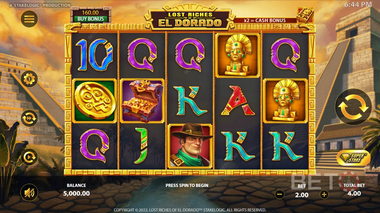 Eksempel på gameplay i Lost Riches of El Dorado