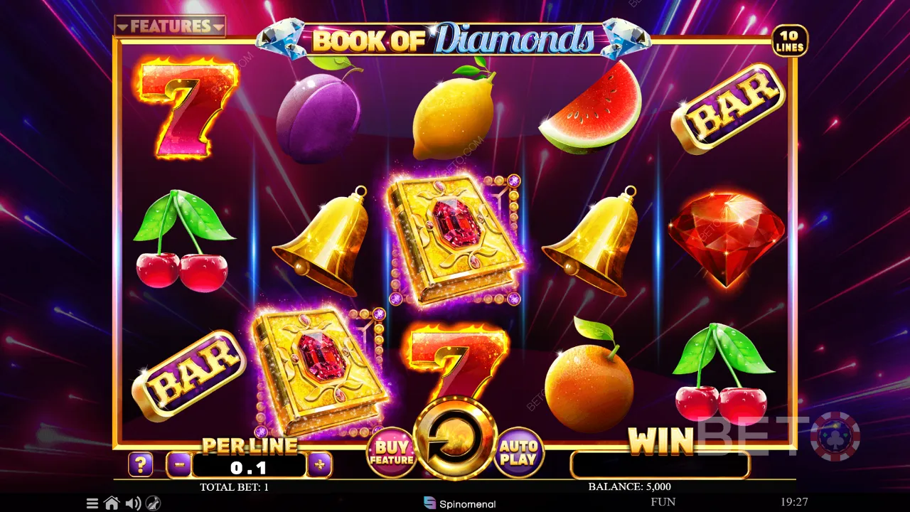 Eksempel på gameplay i Book of Diamonds