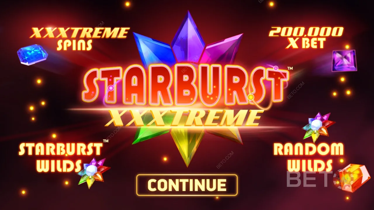 Gameplay på Starburst XXXtreme spilleautomaten