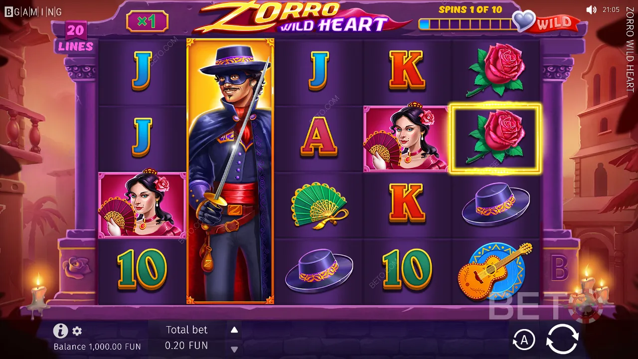 Eksempel på gameplay i Zorro Wild Heart 