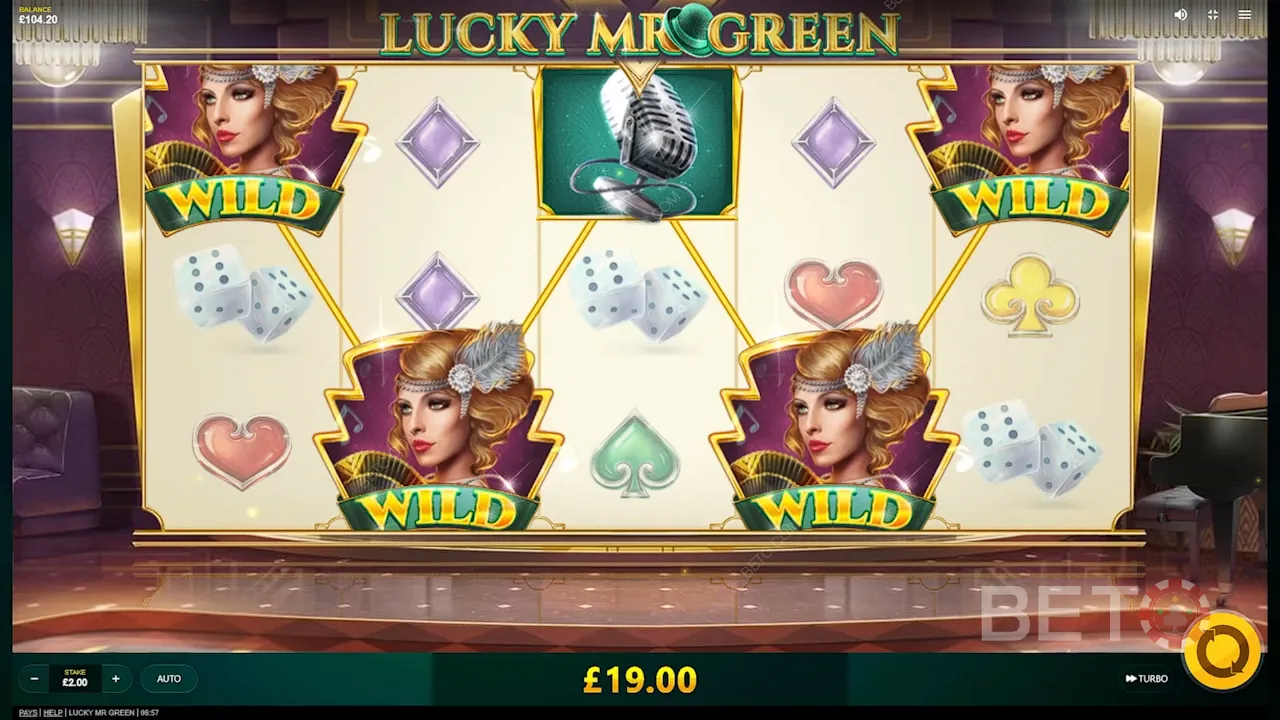 Gameplay på Lucky Mr Green spilleautomaten
